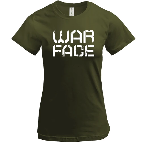 Женская футболка, хаки, с логотипом Warface