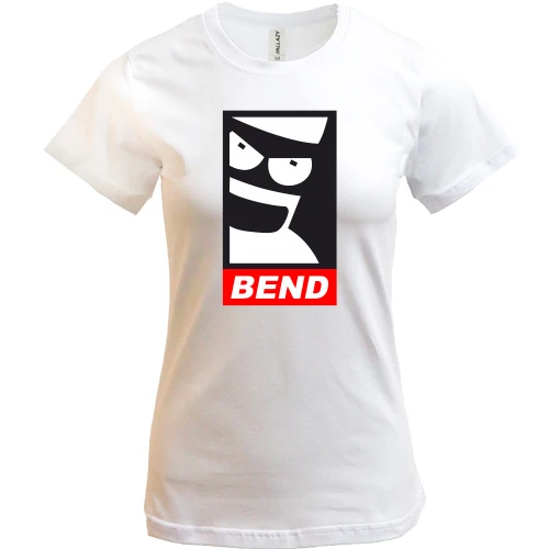 Женская футболка, белый, BEND (OBEY Bender)