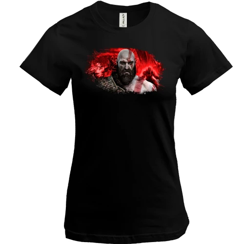 Жіноча футболка, Чорний, з Кратосом з God of War
