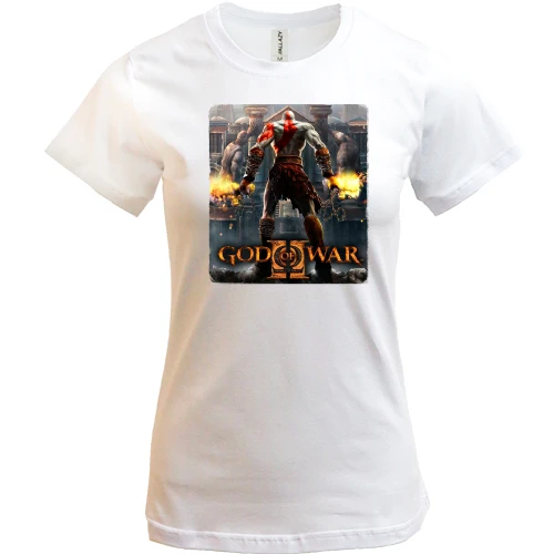Жіноча футболка, Синій, з обкладинкою гри God of War 2