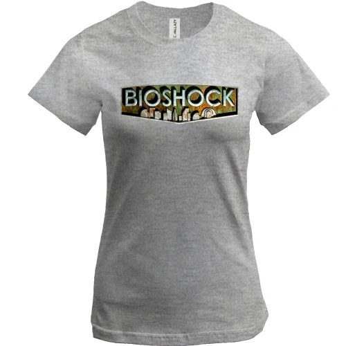 Женская футболка с логотипом игры Bioshock