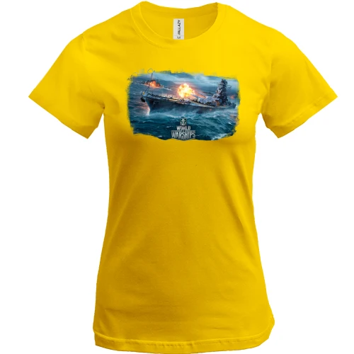 Женская футболка, Желтый, с артом к игре World of Warships