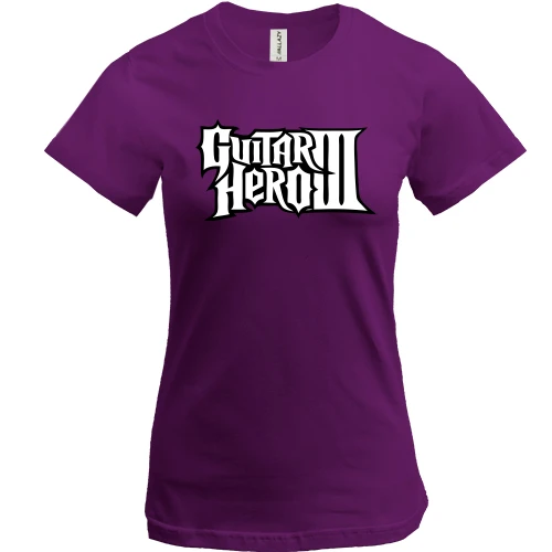 Женская футболка, Фиолетовый, с логотипом Guitar Hero 3