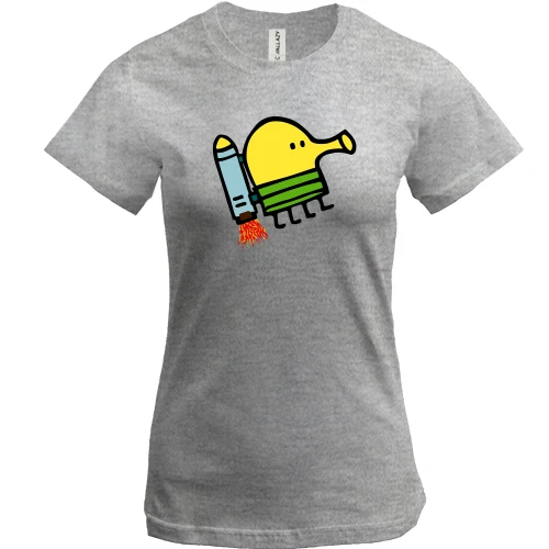 Женская футболка, Синий, с Doodle Jump
