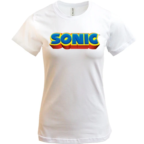 Женская футболка с логотипом игры SONIC