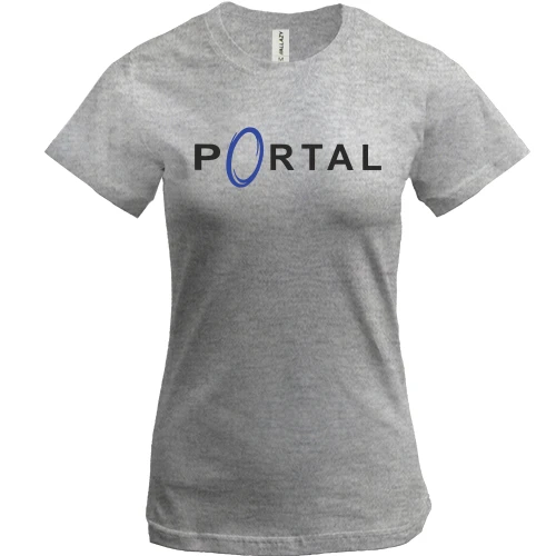 Женская футболка с логотипом игры Portal
