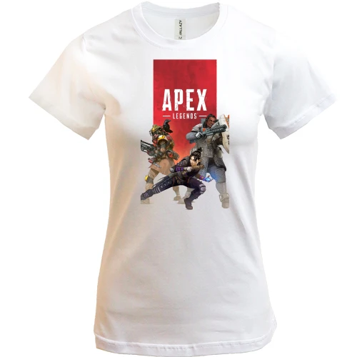 Жіноча футболка, Білий, з постером гри Apex - legends