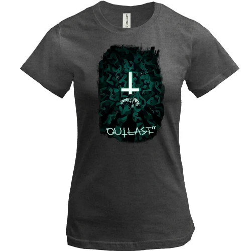 Женская футболка, Черный, с постером игры Outlast