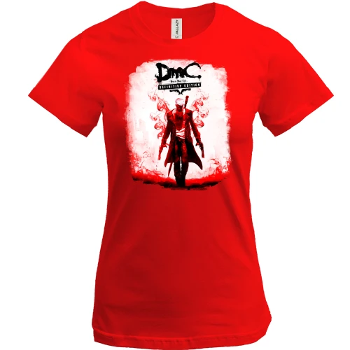 Женская футболка, Красный, с постером игры Devil May Cry