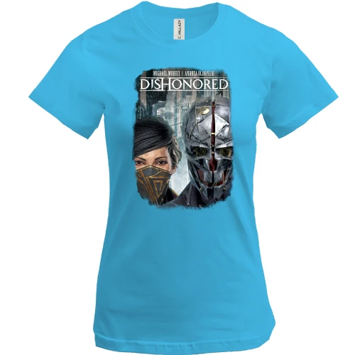 Жіноча футболка, Синій, з постером гри Dishonored