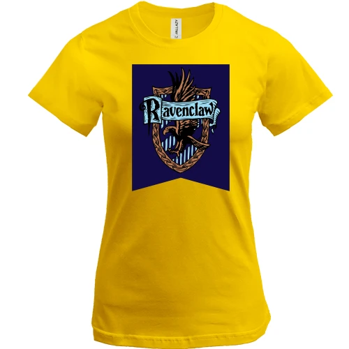 Женская футболка, Желтый, с гербом Ravenclaw (Harry Potter)