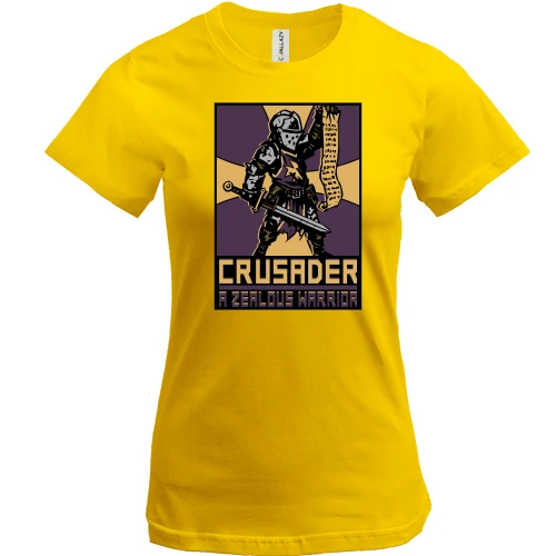 Женская футболка, Желтый, с постером Crusader