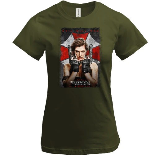 Женская футболка, Черный, с обложкой игры Resident Evil