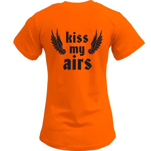 Женская футболка, Красный, Kiss my airs