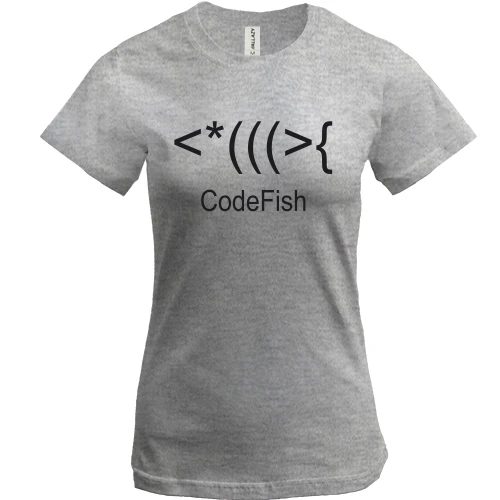 Жіноча футболка, Синій, code fish