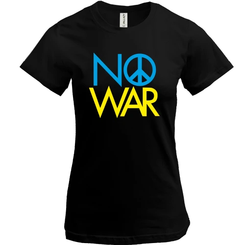 Жіноча футболка, Чорний, з принтом «No War»