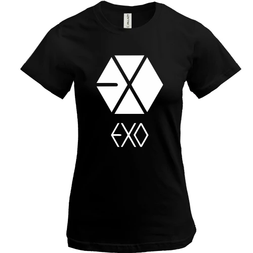 Женская футболка, Черный, EXO