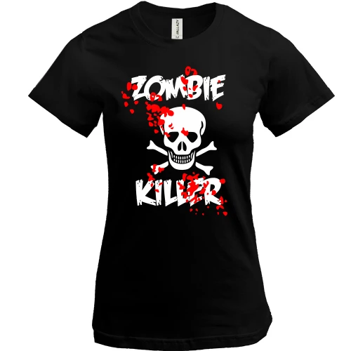 Жіноча футболка, чорний, Zombie killer