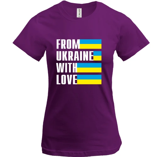 Женская футболка, Фиолетовый, From Ukraine with love