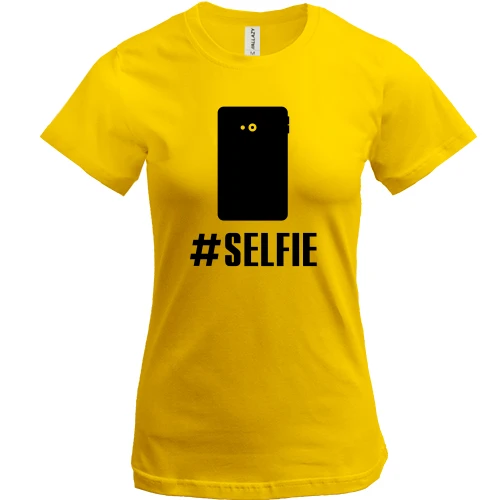 Жіноча футболка, Жовтий, SELFIE (Селфи)