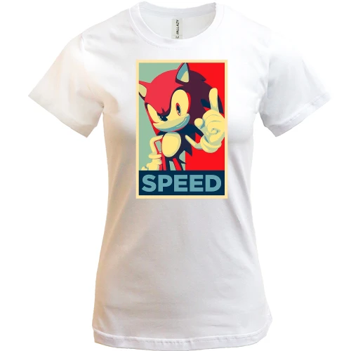 Жіноча футболка, Білий, з артом Speed (Sonic)