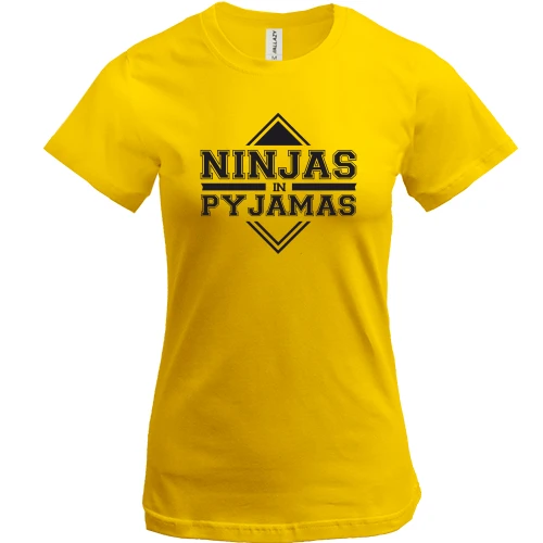 Женская футболка, Желтый, Ninjas In Pyjamas (2)