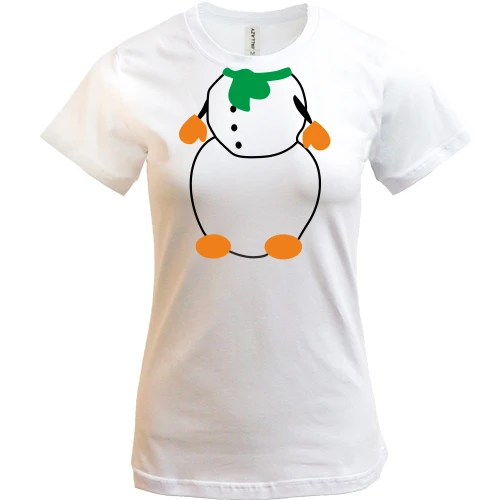 Жіноча футболка, Білий, Я - Сніговик