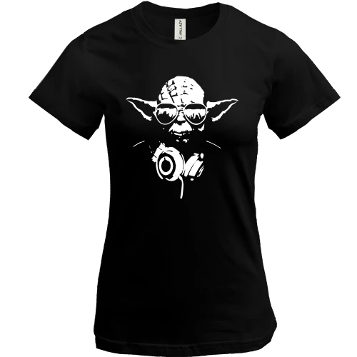 Женская футболка, черный, Yoda (2)