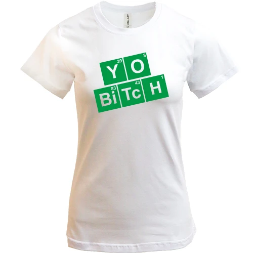 Женская футболка, Белый, You bitch