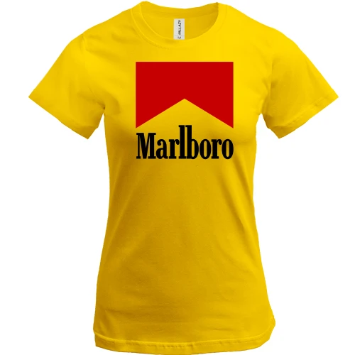 Жіноча футболка, Жовтий, з написом "Marlboro"