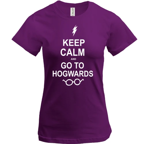 Жіноча футболка, Фіолетовий, Keep calm and go Hogwards