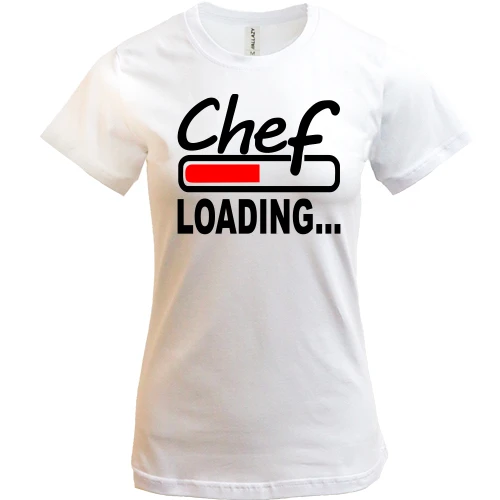 Женская футболка, Белый, с надписью "chef" шеф-повар