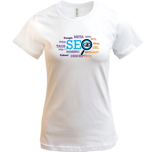 Женская футболка, Белый, SEO