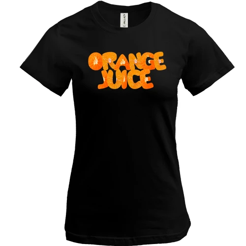 Женская футболка, Черный, Orange Juice