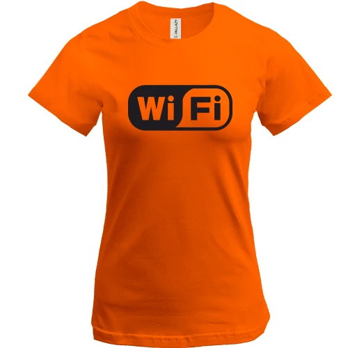 Женская футболка, Оранжевый, Wi-Fi