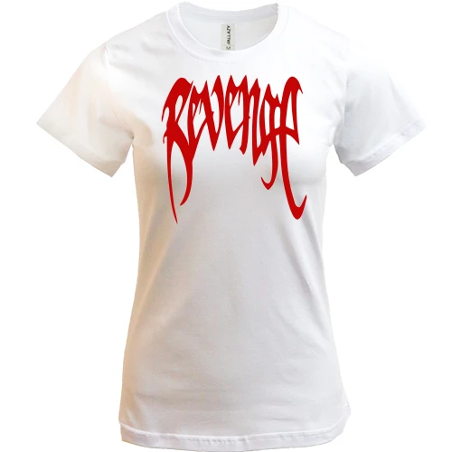 Женская футболка, Синий, Revenge