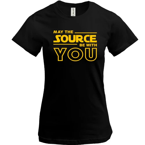 Женская футболка, Черный, May the source be with you