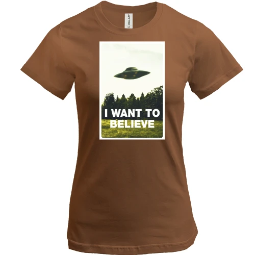 Жіноча футболка, Чорний, I want to believe