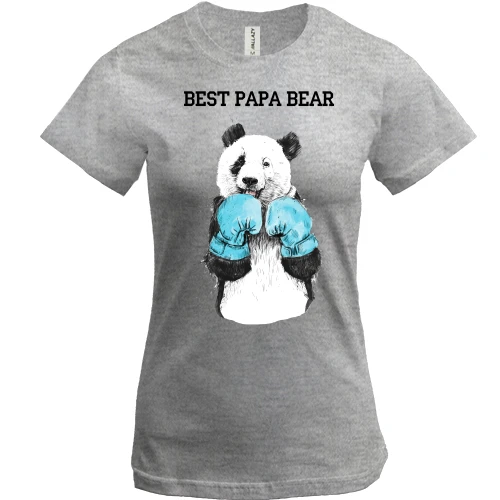 Женская футболка, Белый, Best Papa Bear
