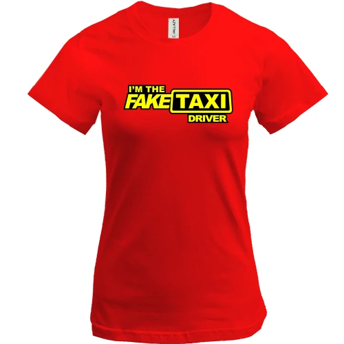 Женская футболка, Красный, Fake taxi driver