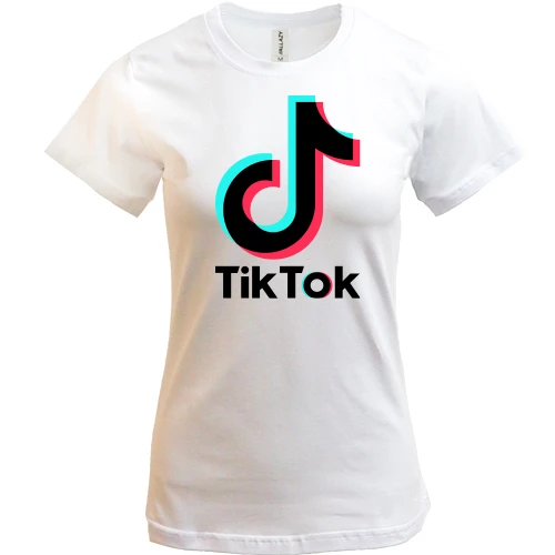 Женская футболка, белый, Tik Tok