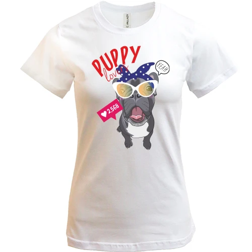 Женская футболка, Белый, Puppy Lovers