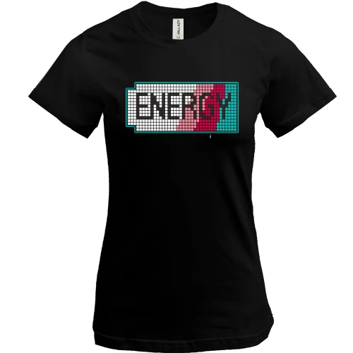 Женская футболка, Черный, с надписью "Energy"