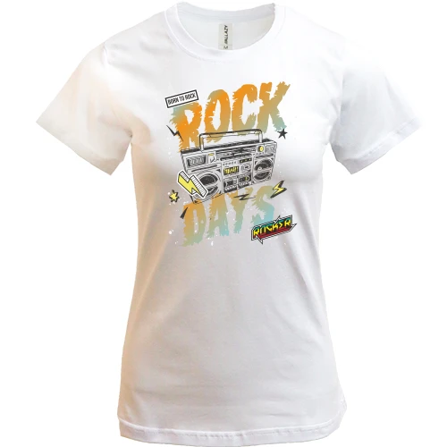 Женская футболка, Белый, Rock Days Бум бокс