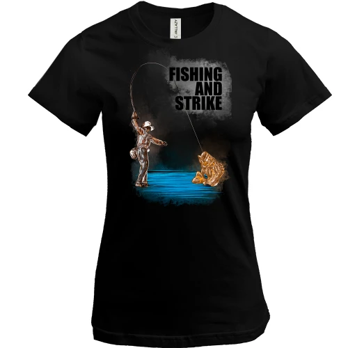 Женская футболка Fishing and strike