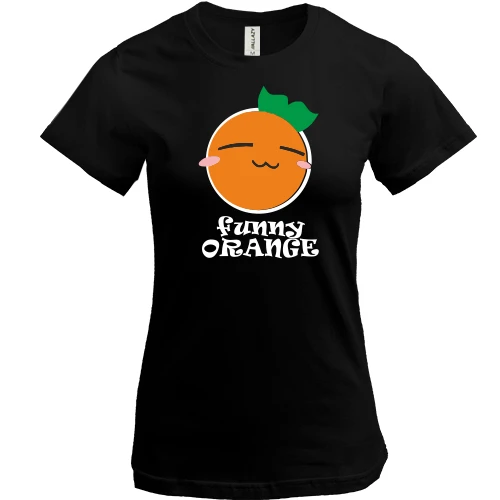 Женская футболка, Черный, Funny Orange