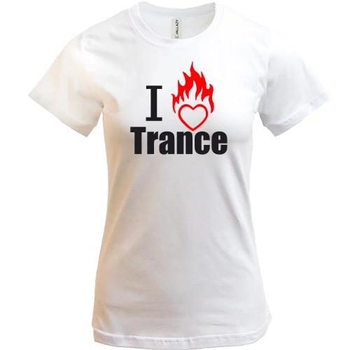 Женская футболка, Желтый, I love Trance (3)