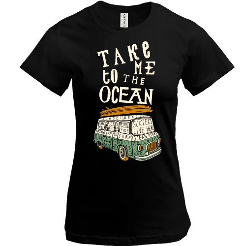 Жіноча футболка, Чорний, Take me to the Ocean