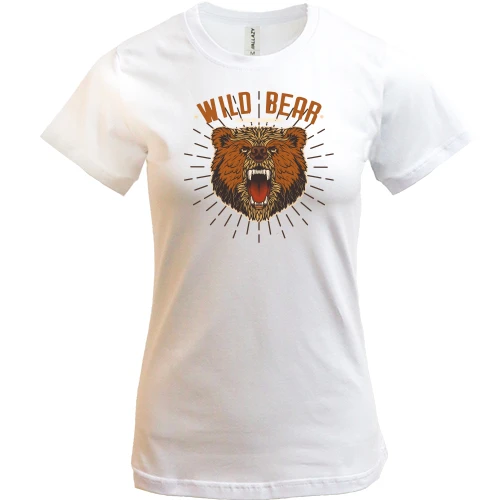 Жіноча футболка, Білий, Wild Bear Head
