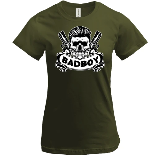 Женская футболка, Хаки, Bad Boy Skull